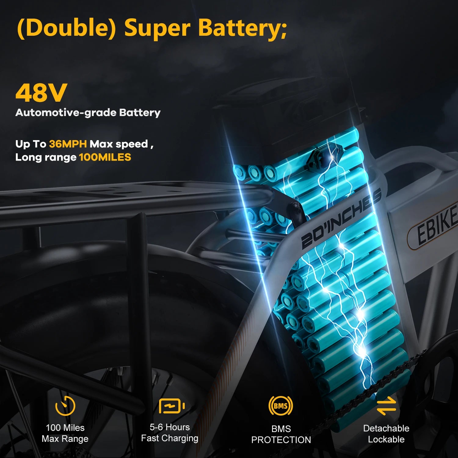 Cybervelo 1000W Ebike For Adults Foldable With Removable Battery 28 MPH EK4 EK5 - Get Outside Today 25