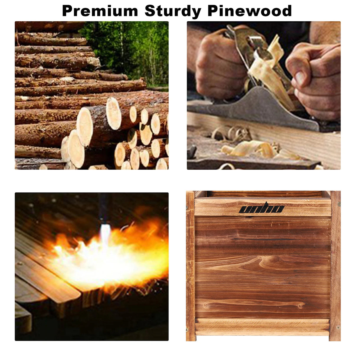 Premium Pine Wood Raised Garden Bed For Indoor Outdoor Herb Flower Planting