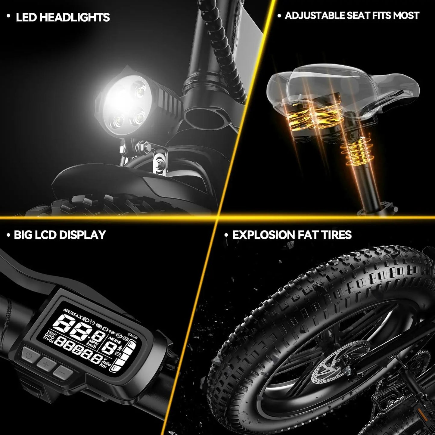 Cybervelo 1000W Ebike For Adults Foldable With Removable Battery 28 MPH EK4 EK5 - Get Outside Today 25