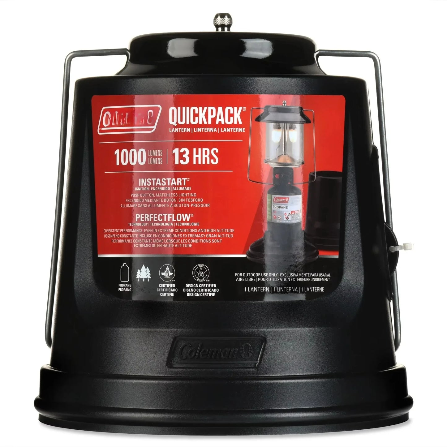 Quick Pack 810 Lumens Two Mantle Propane Lantern With Carry Case Black Portable Camping Light