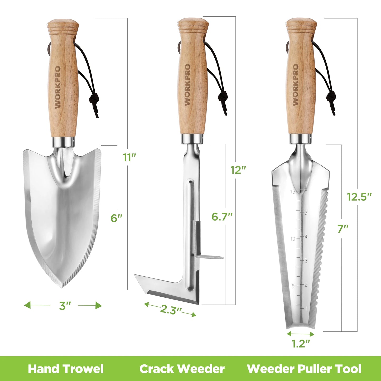 WORKPRO Garden Tool Set 3 Pcs Gardening Tools with Wood Handle - Get Outside Today 25