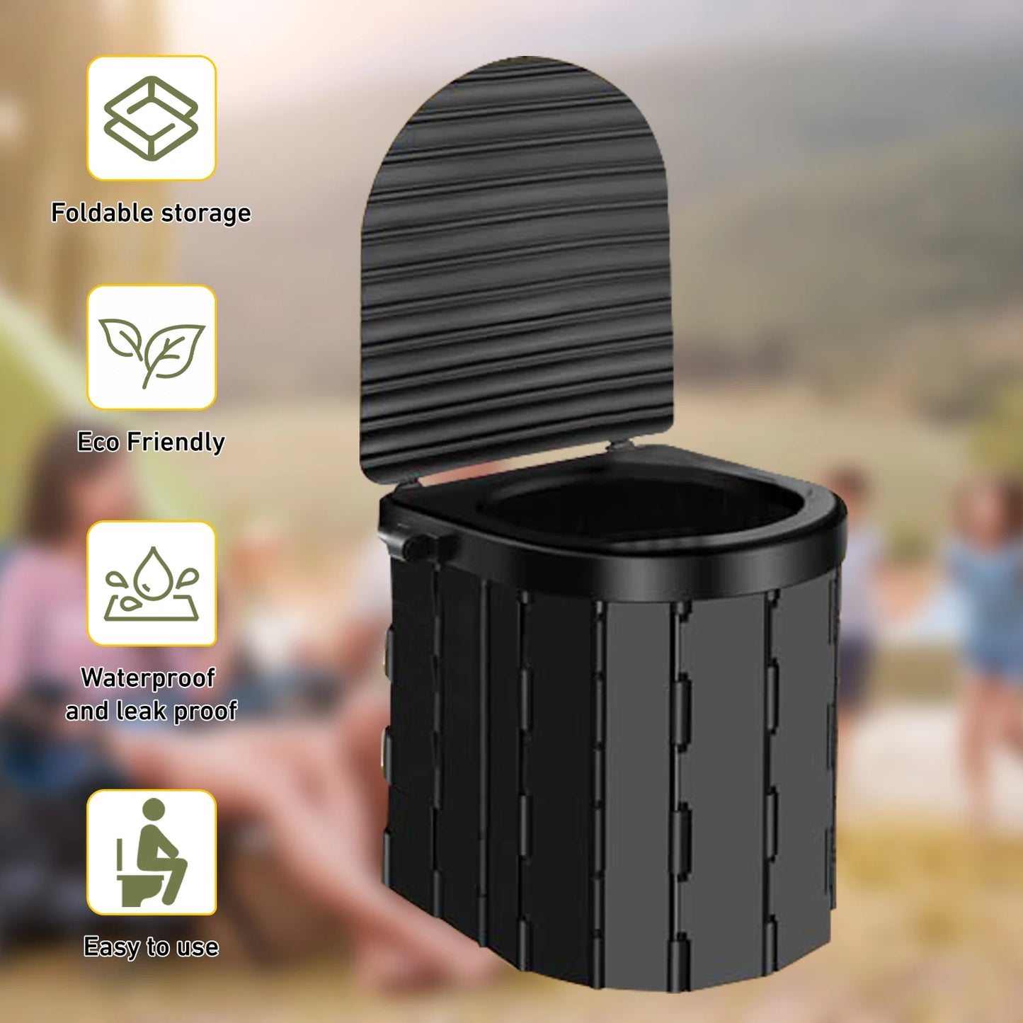 Camping Toilet with 1.5m Pop Up Privacy Tent Large Portable Toilet Potty for Adults Outdoor Camping Shower Changing Room