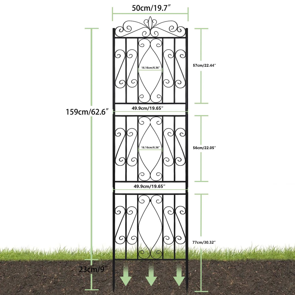 Two Pack Tall Rustproof Metal Garden Trellis For Climbing Plants Fence Support - Get Outside Today 25