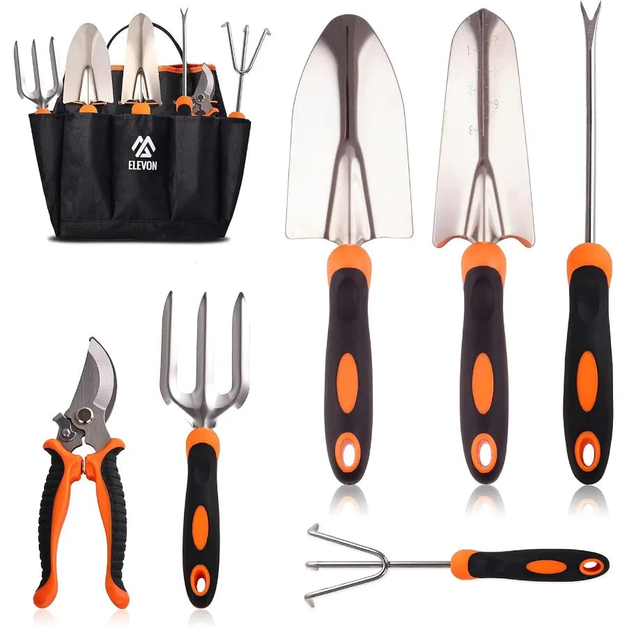 Stainless Steel Heavy Duty Gardening Tool Set With Ergonomic Handles And Bag - Get Outside Today 25