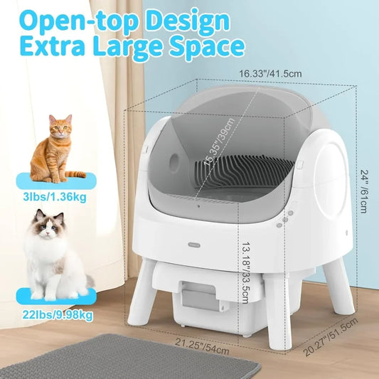 Self Cleaning Automatic Cat Litter Box Multi Cats Open Top