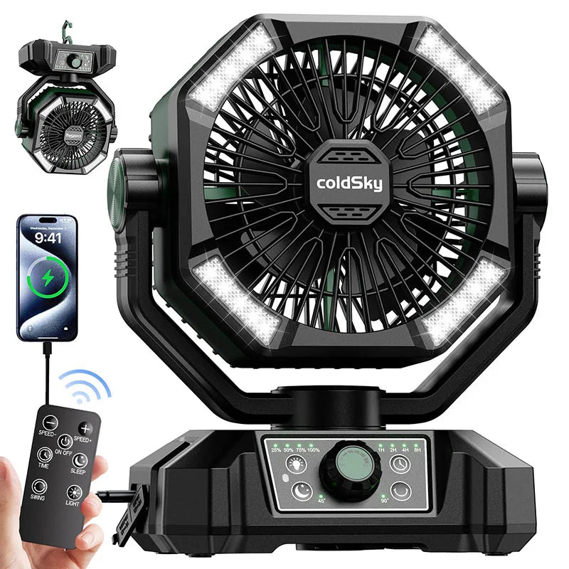 coldSky 20000mAh Battery Camping Fan with 4 LED Lantern - Get Outside Today 25