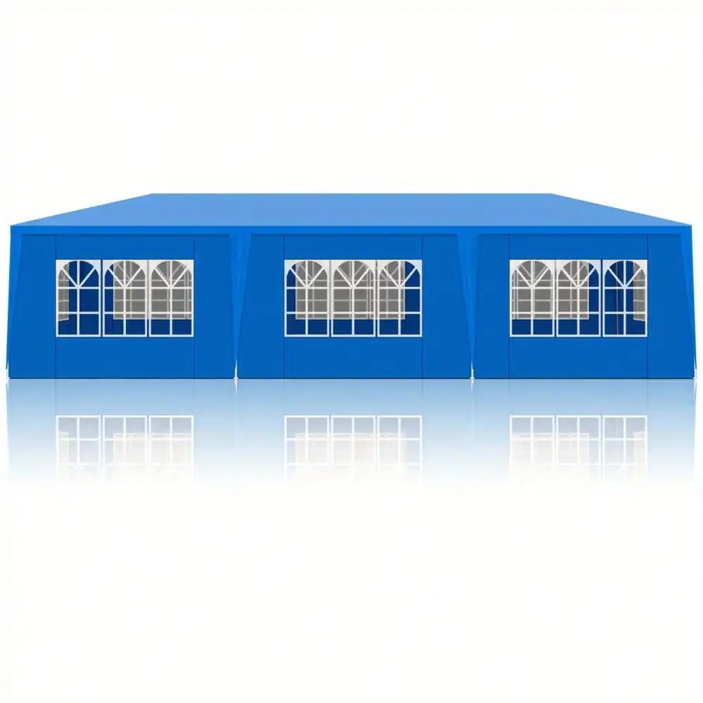 Blue 10x30 Foot Canopy Party Tent Waterproof With Eight Removable Walls - Get Outside Today 25