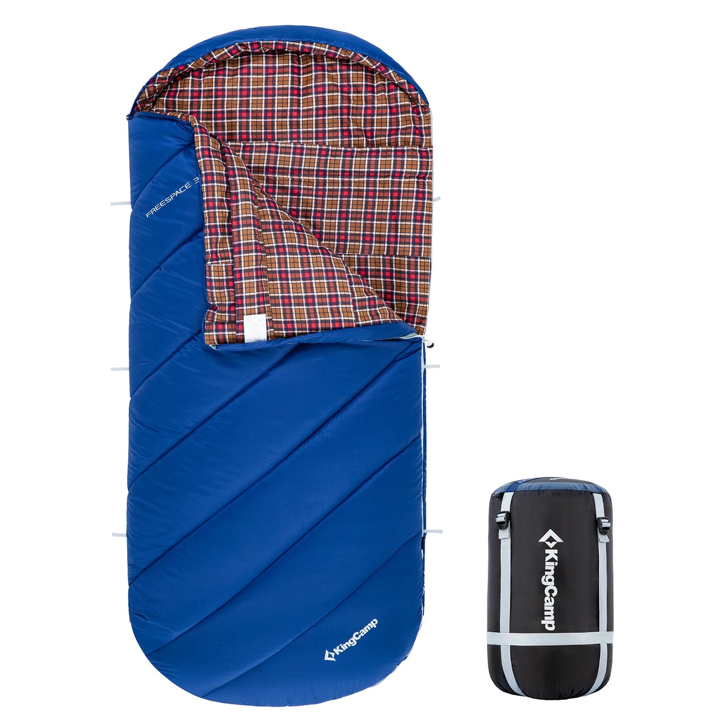 KingCamp Cotton Sleeping Bag For Adults Cold Weather Extra Wide Big And Tall XL Portable Waterproof Flannel