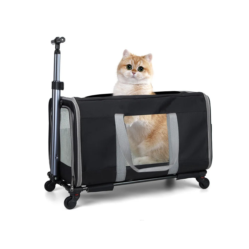 Cat Trolley For Two Cats With Wheels Transport Carrier - Get Outside Today 25