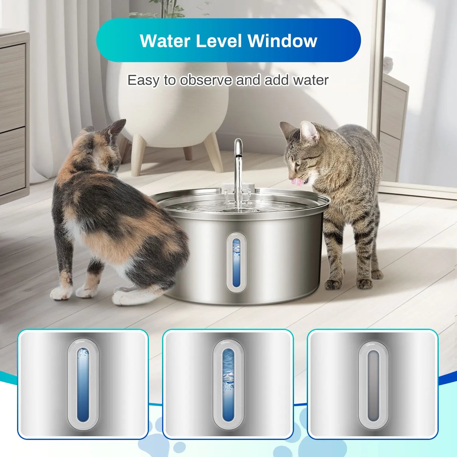 Cat Water Fountain Stainless Steel 108oz Ultra Quiet Pump - Get Outside Today 25