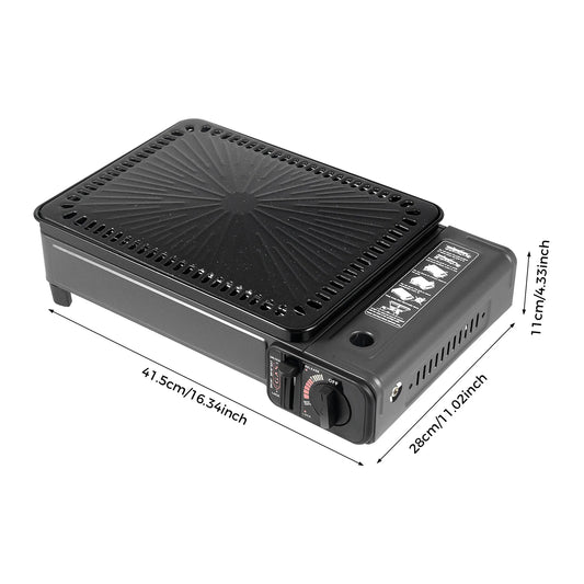 Portable Butane Grill Stove For Camping Gas Stove Free Standing BBQ Grill With Grilling Net And Carry Case