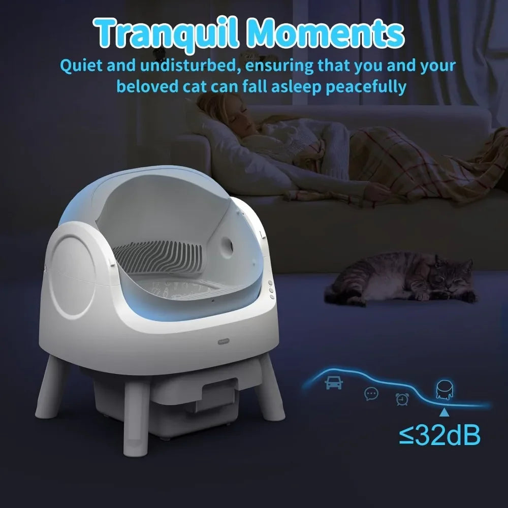 Self Cleaning Automatic Cat Litter Box Multi Cats Open Top