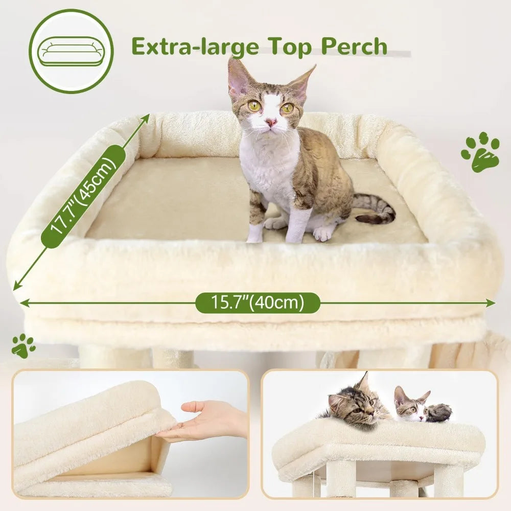 Sturdy Indoor Cat Tower for Large Felines Scratching Posts