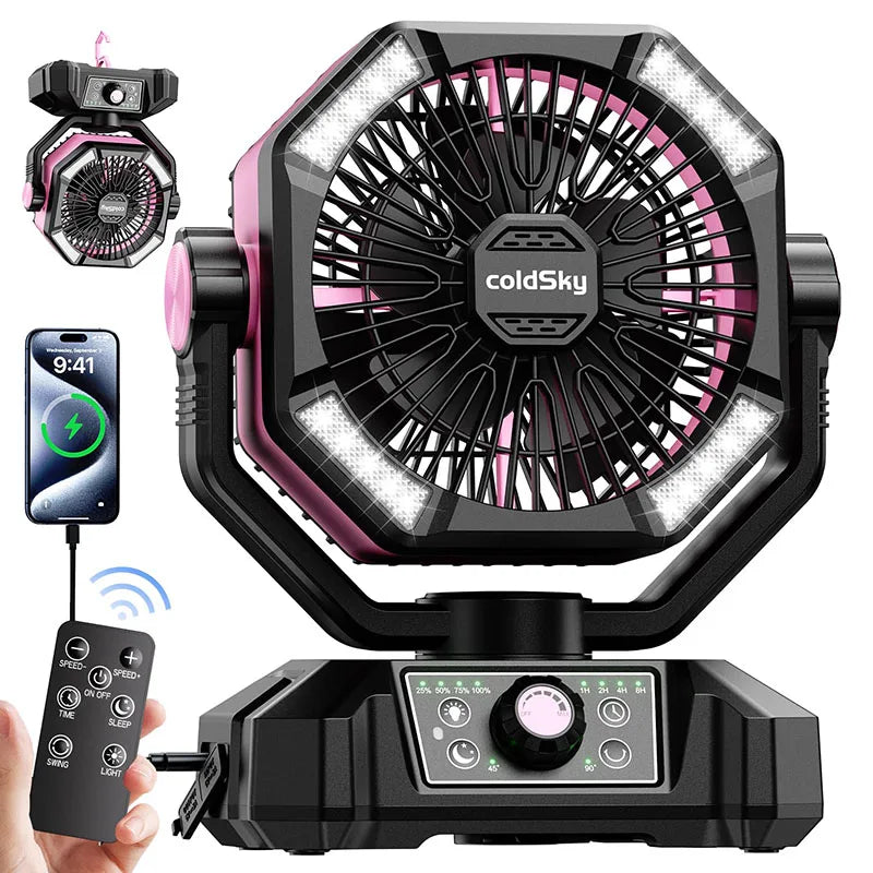 coldSky 20000mAh Battery Camping Fan with 4 LED Lantern - Get Outside Today 25
