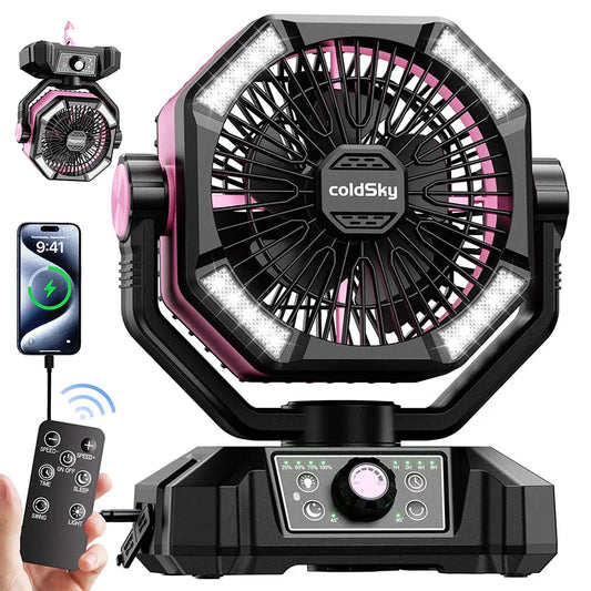 coldSky 20000mAh Battery Camping Fan with 4 LED Lantern - Get Outside Today 25