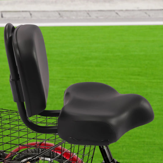 Height Adjustable Oversized Backrest Bike Tricycle Seat Sponge Soft Padded Bicycle Saddle