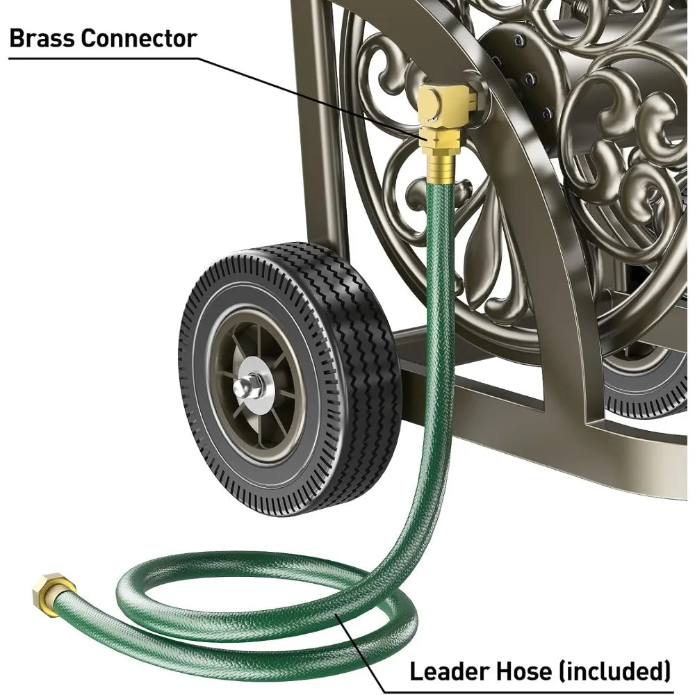 Garden Hose Reel Cart with Wheels Heavy Duty Steel Frame Holds Up to 200 Ft 58 Inch Hose with Storage Basket Mobile Outdoor Lawn Yard Water Hose Reel - Get Outside Today 25