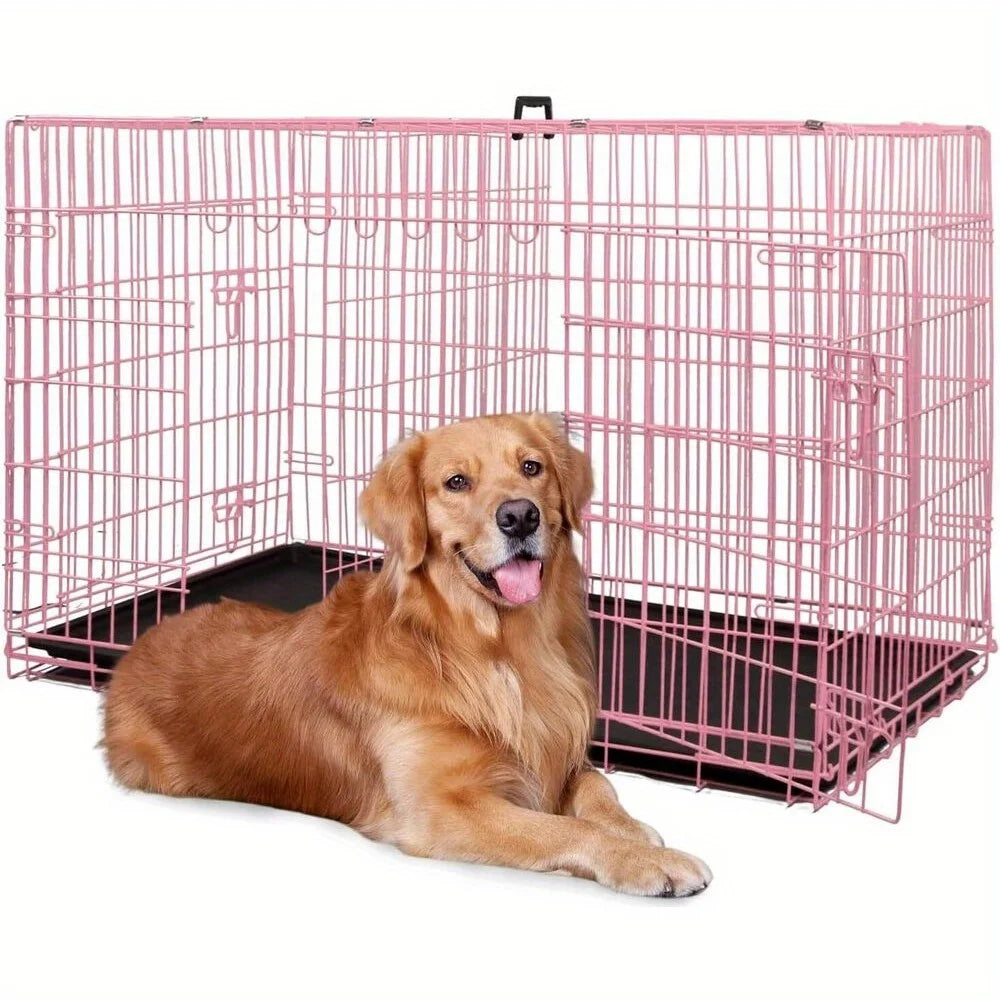 Folding Wire Kennel For Large Dog Crate With Latches