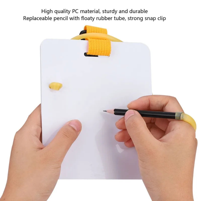 Underwater Writing Slate Board with Swivel Clip and Pencil for Water Sports Diving Swimming - Get Outside Today 25