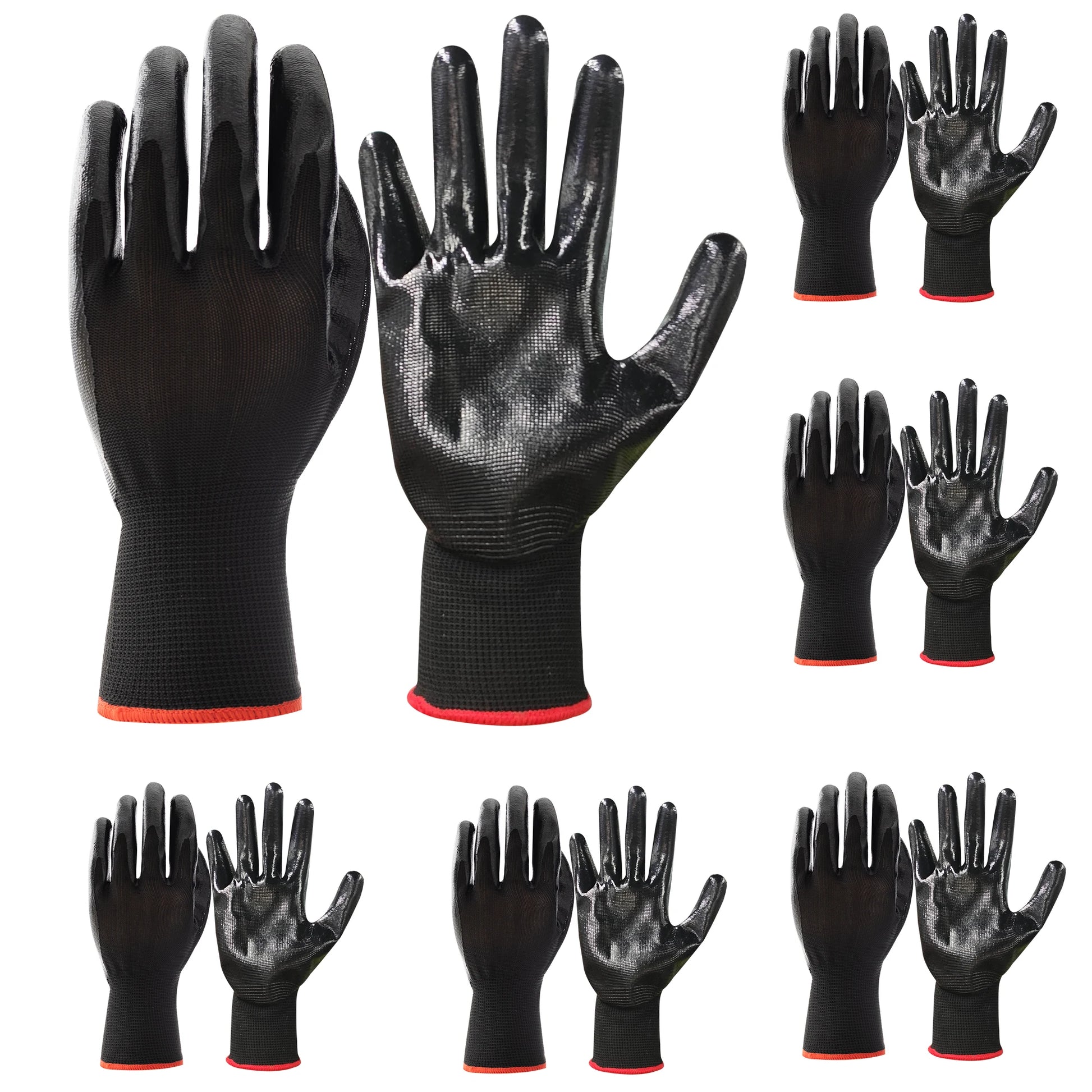 6-Pack Nitrile Rubber Gloves Oil-Resistant Grip Medium - Get Outside Today 25