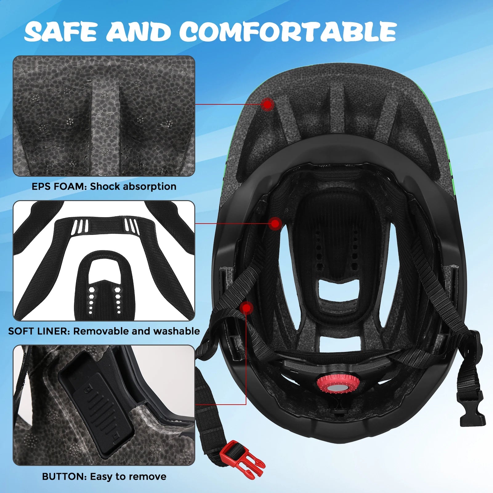 2-in-1 Kids Bicycle Helmet Child Sports Safety Cycling Protection Full Face Helmet Bike Roller Skating Helmet Guard for Cycling - Get Outside Today 25