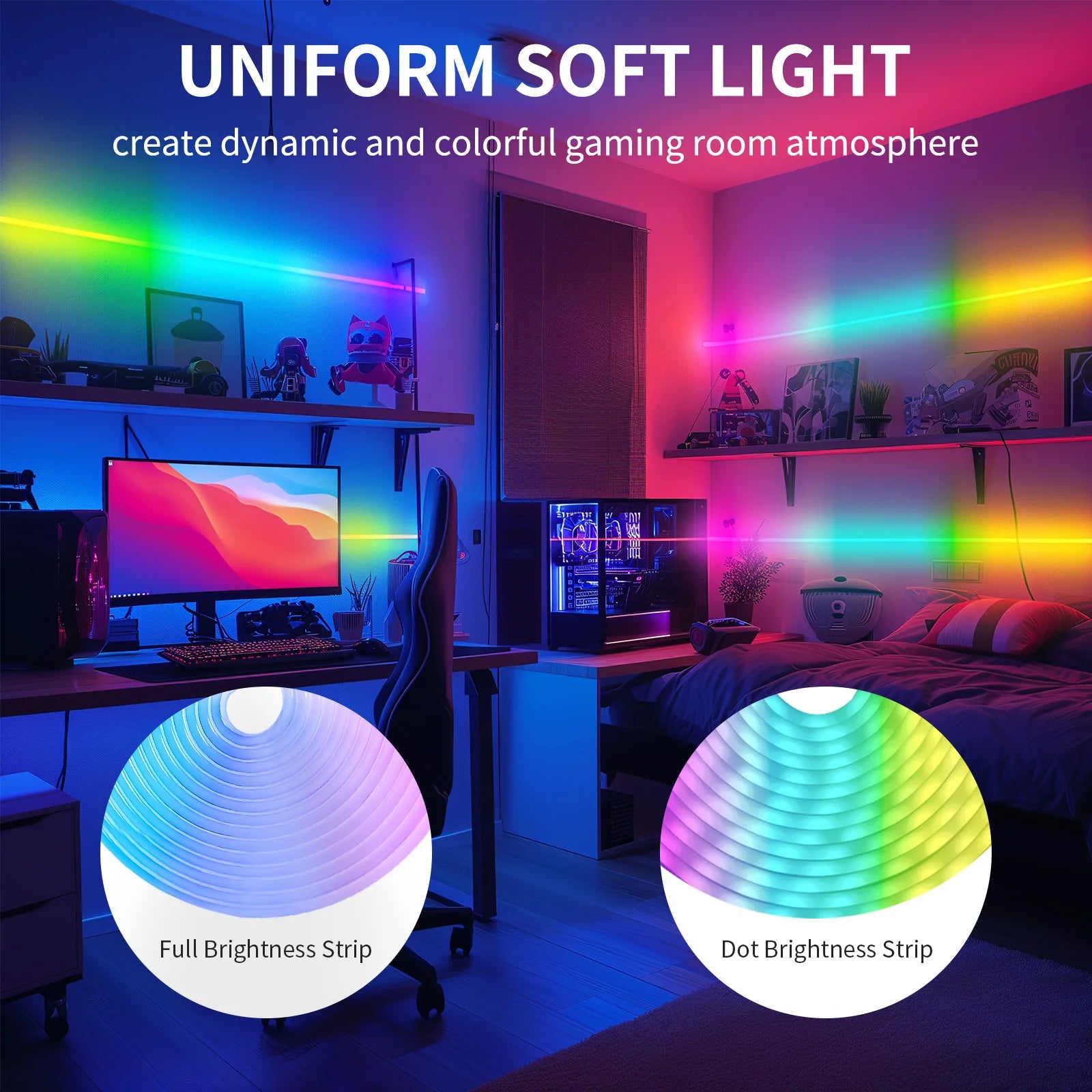 LED Neon RGBIC Lights 8M 16M Flexible Waterproof Music Sync - Get Outside Today 25