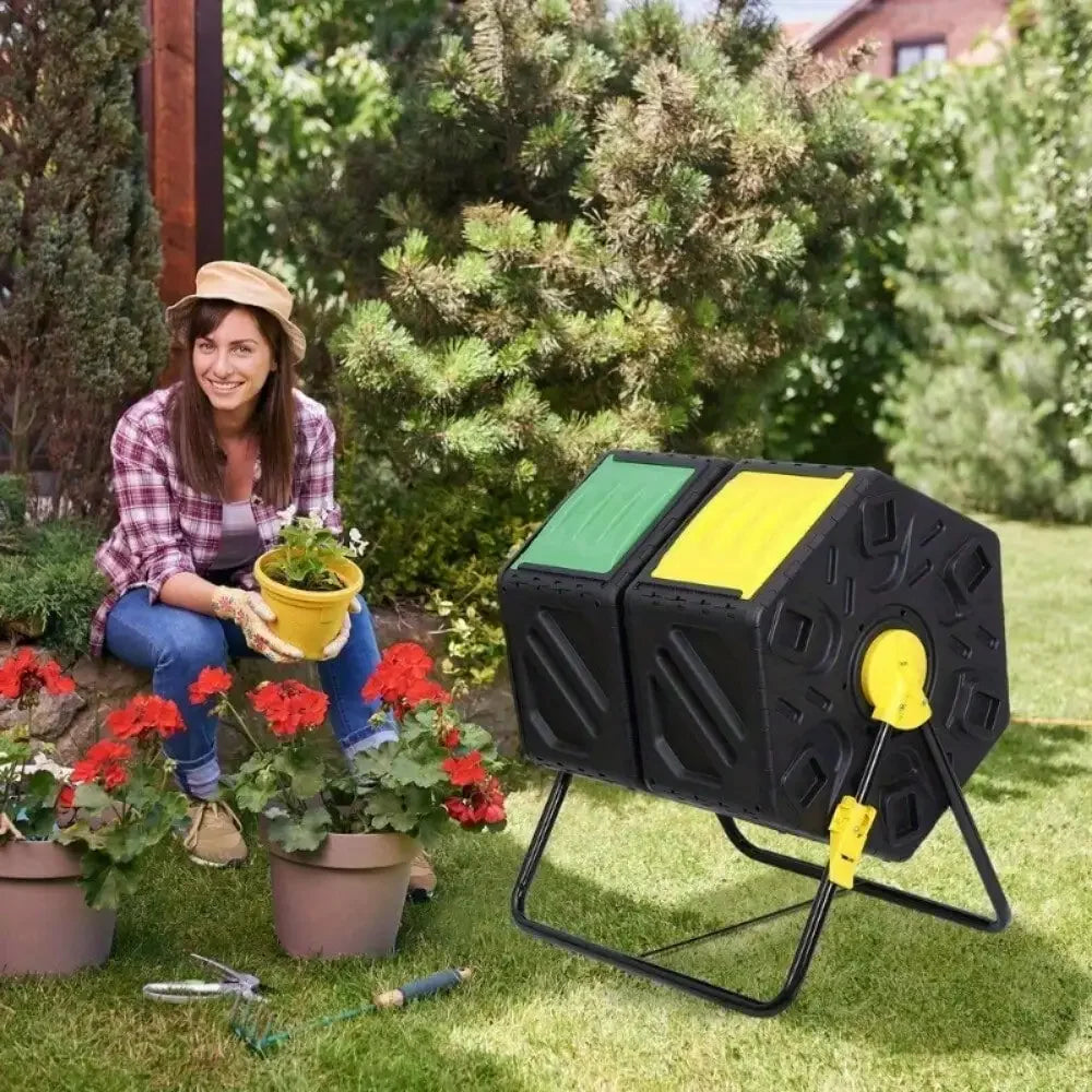 2X 37 Gallon Compost Bin Double Chamber Composter Outdoor Kitchen - Get Outside Today 25