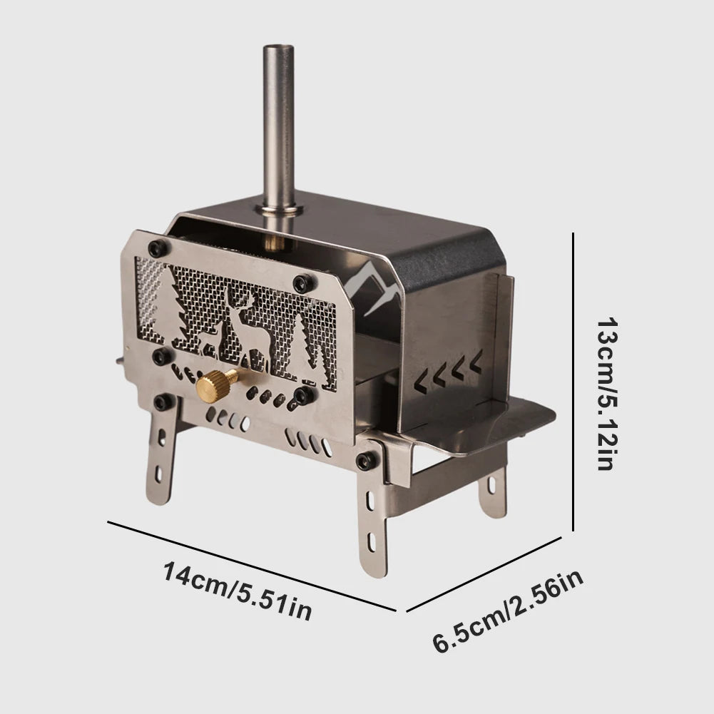 Mini Tent Stove With Chimney Stainless Steel Outdoor Stove