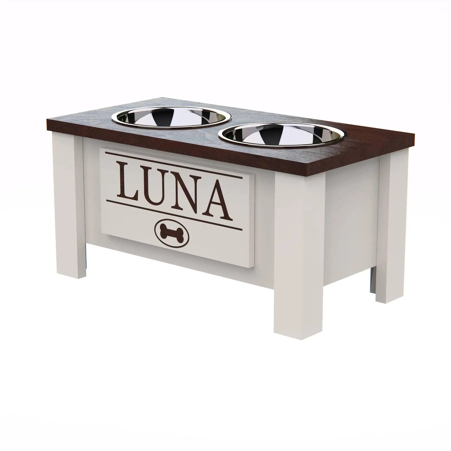 Raised Dog Bowl Stand With Internal Storage Stainless Bowls - Get Outside Today 25