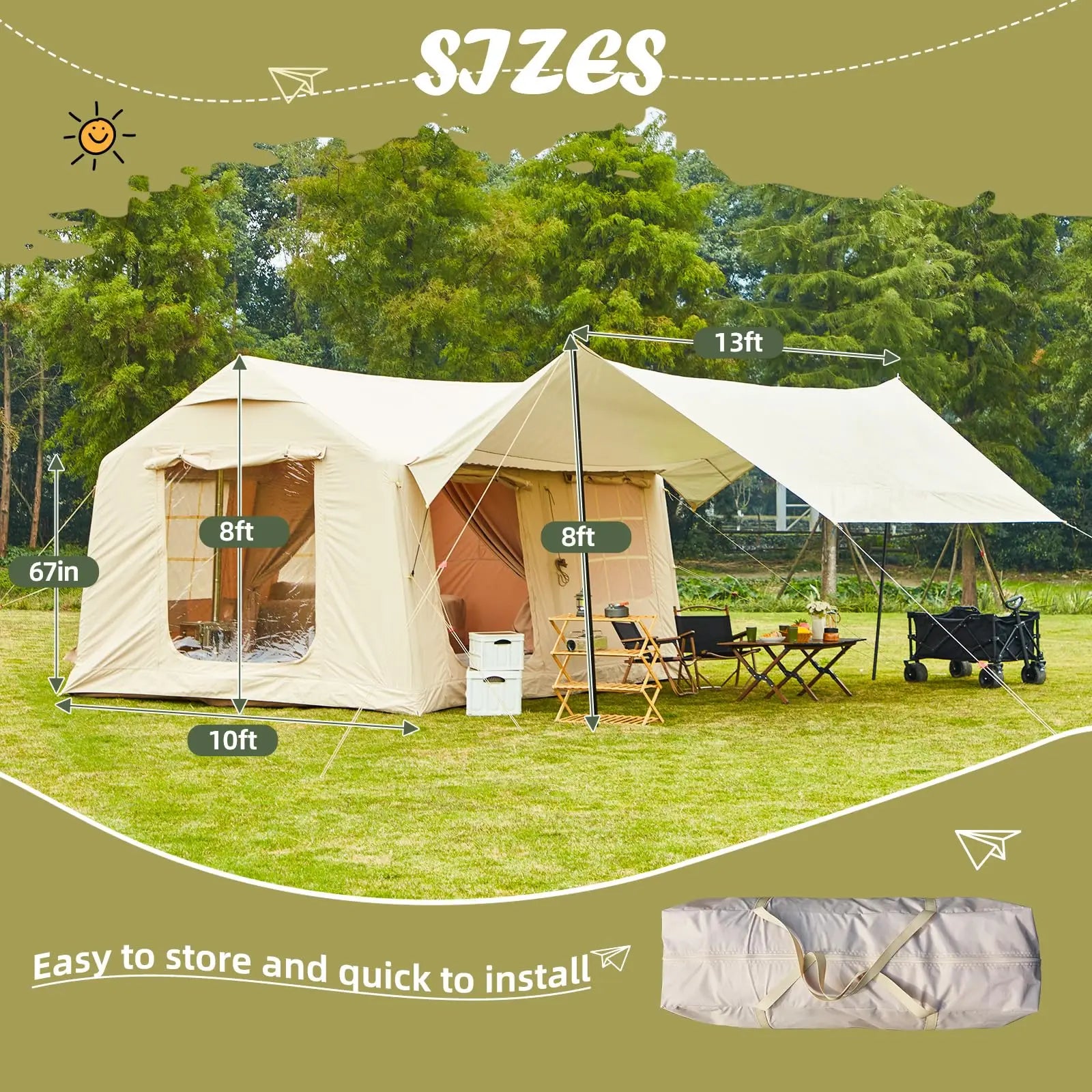 Inflatable Tents for Camping with Oversized Canopy - Get Outside Today 25