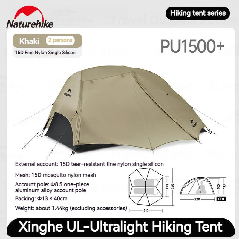 Naturehike Star River UL 15D Silicone Two Person Tent Three Seasons With Mat - Get Outside Today 25