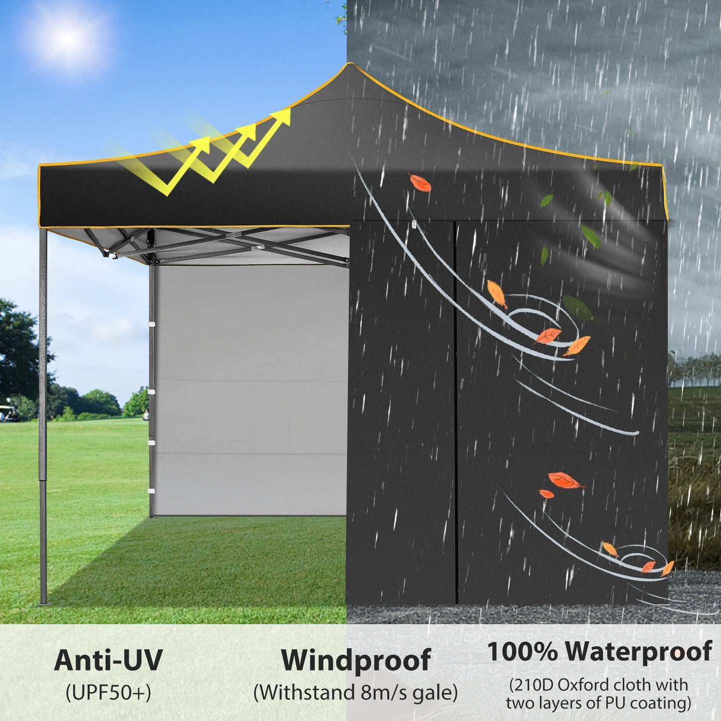10x10 Pop Up Canopy Tent Commercial Heavy Duty Instant Canopy with 4 Sidewalls UV 50 Plus Silver Coated Waterproof Vendor Tent - Get Outside Today 25