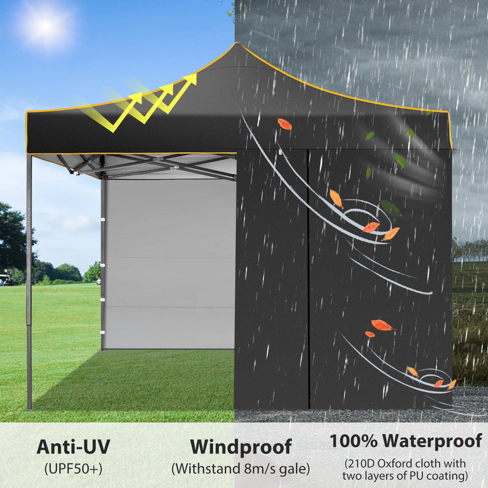 10x10 Pop Up Canopy Tent Commercial Heavy Duty Instant Canopy with 4 Sidewalls UV 50 Plus Silver Coated Waterproof Vendor Tent - Get Outside Today 25
