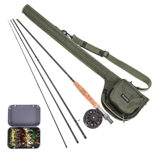 9 Foot Fly Fishing Rod and Reel Combo with Carry Bag 20 Flies Complete Starter Package