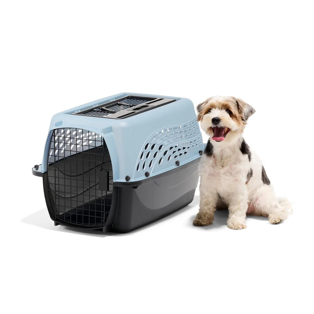 Medium Two Door Plastic Cat Dog Carrier With Secure Latch And Ventilation