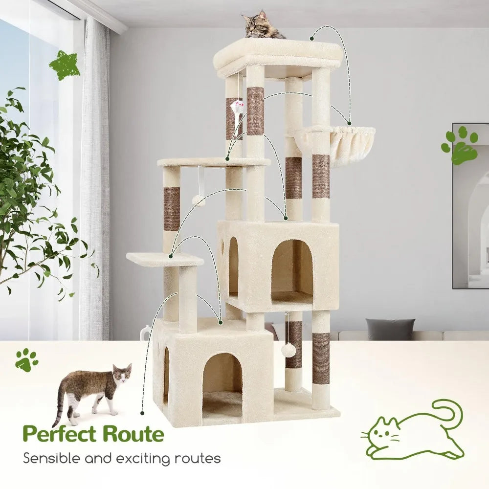 Sturdy Indoor Cat Tower for Large Felines Scratching Posts