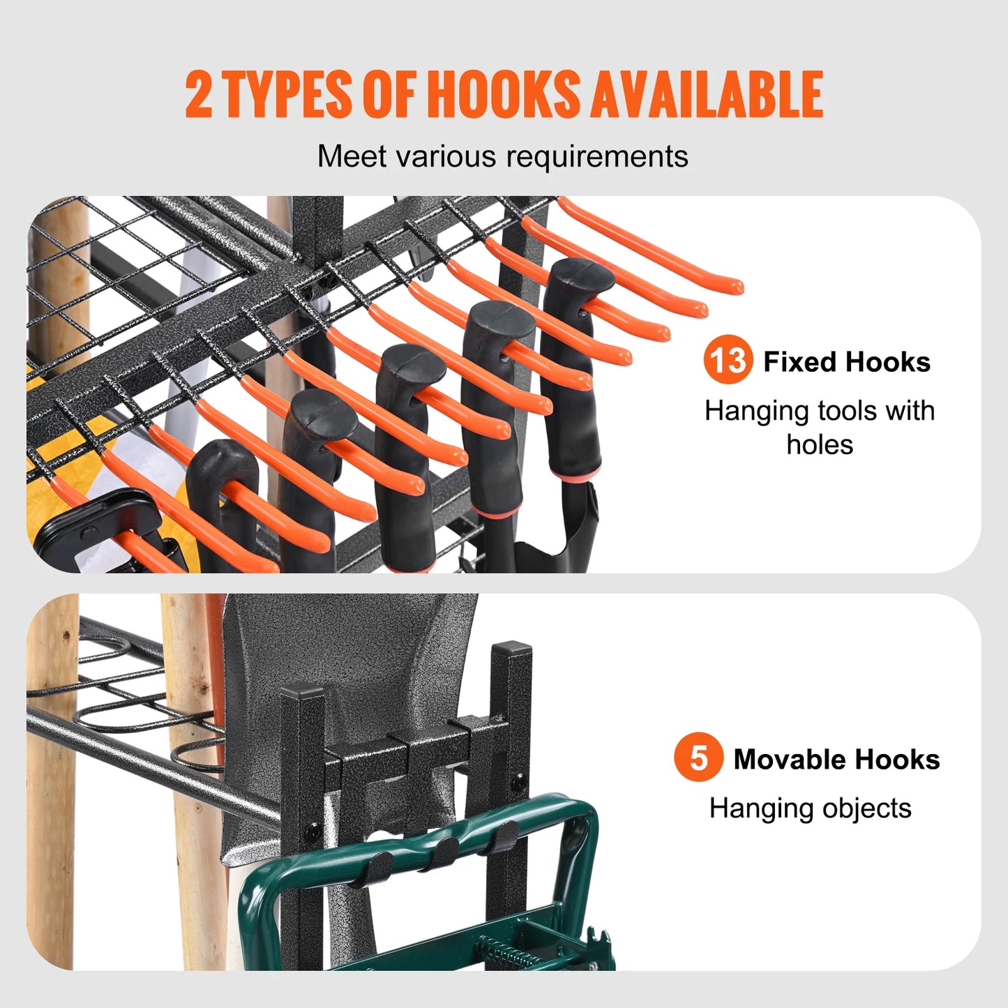 SucceBuy 16 Slots Garden Tool Organizer Rack With Hooks - Get Outside Today 25