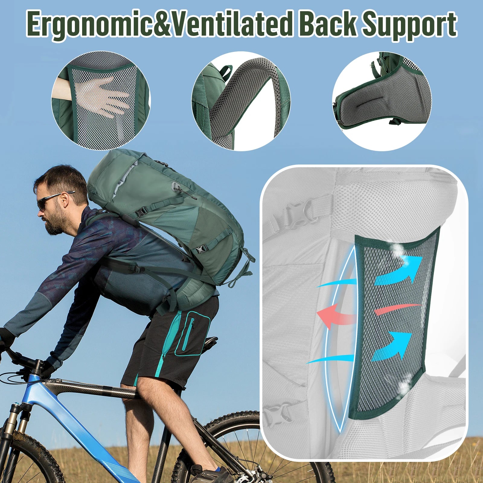 Night Cat 30L Hiking Backpack- Internal Frame; Fits both Men&Women Ultralight - Get Outside Today 25