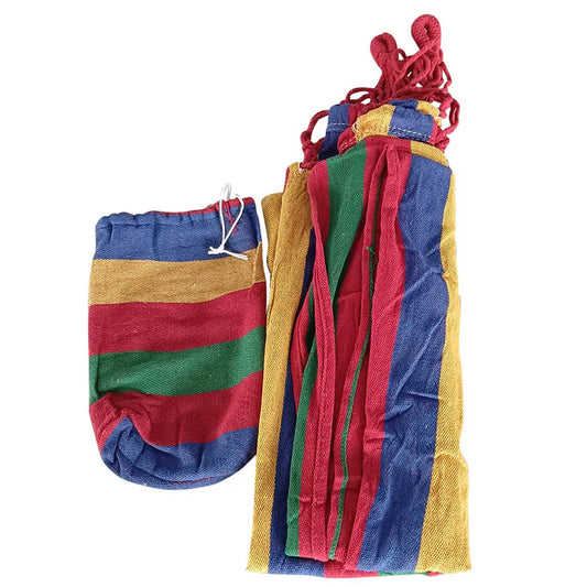 Two Person Fabric Hammock With Tree Straps Carry Bag