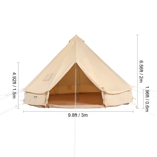 4 Seasons Canvas Bell Tent For Camping With Chimney Vent - Get Outside Today 25