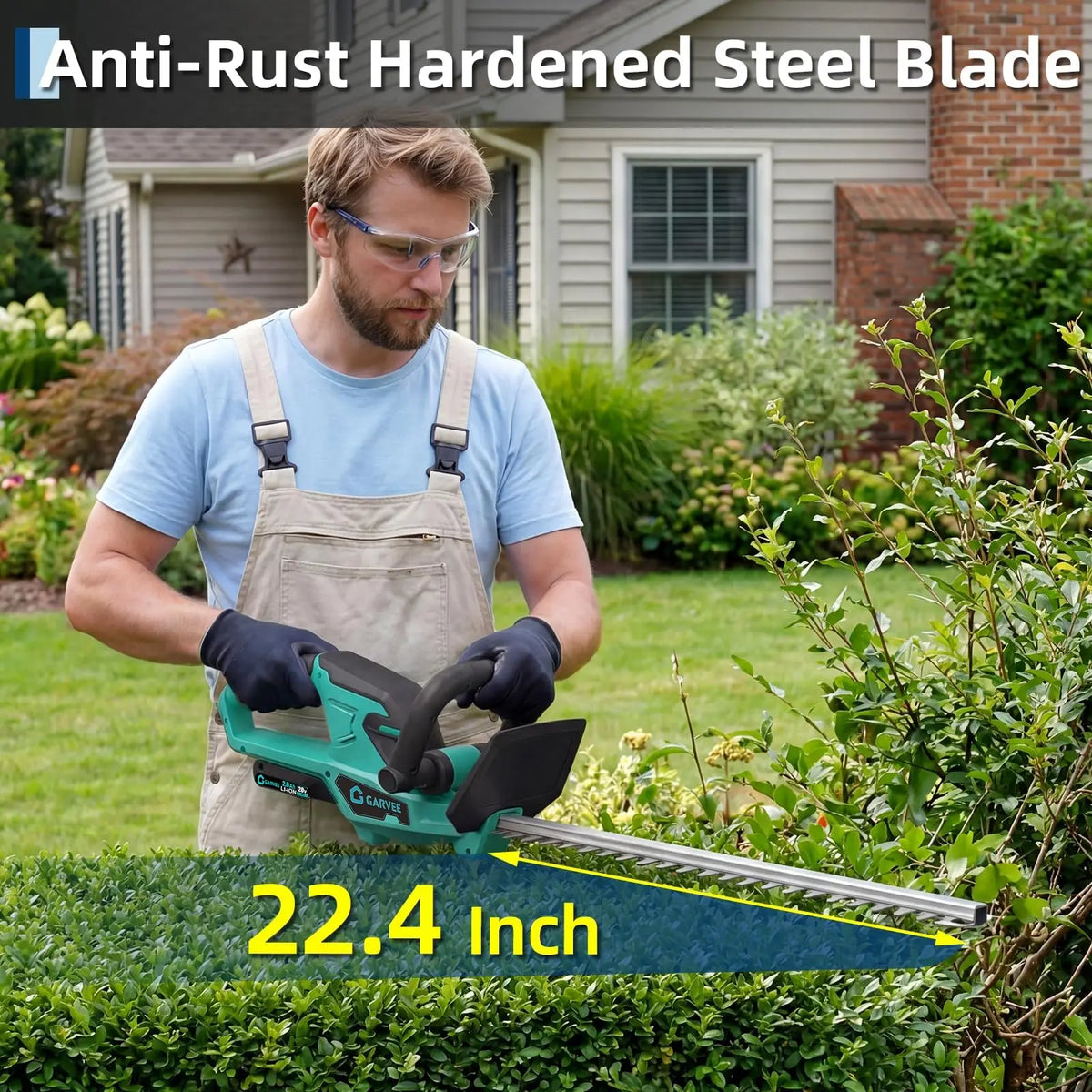 Cordless Hedge Trimmer 22 Inch 20V Electric Dual Action Bush Trimmer Kit - Get Outside Today 25