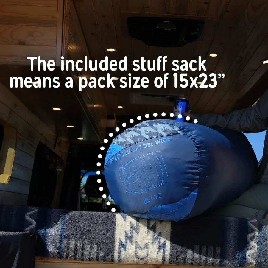 Two Person Comfort Double Wide Sleeping Bag With Polyester Fill For Camping - Get Outside Today 25