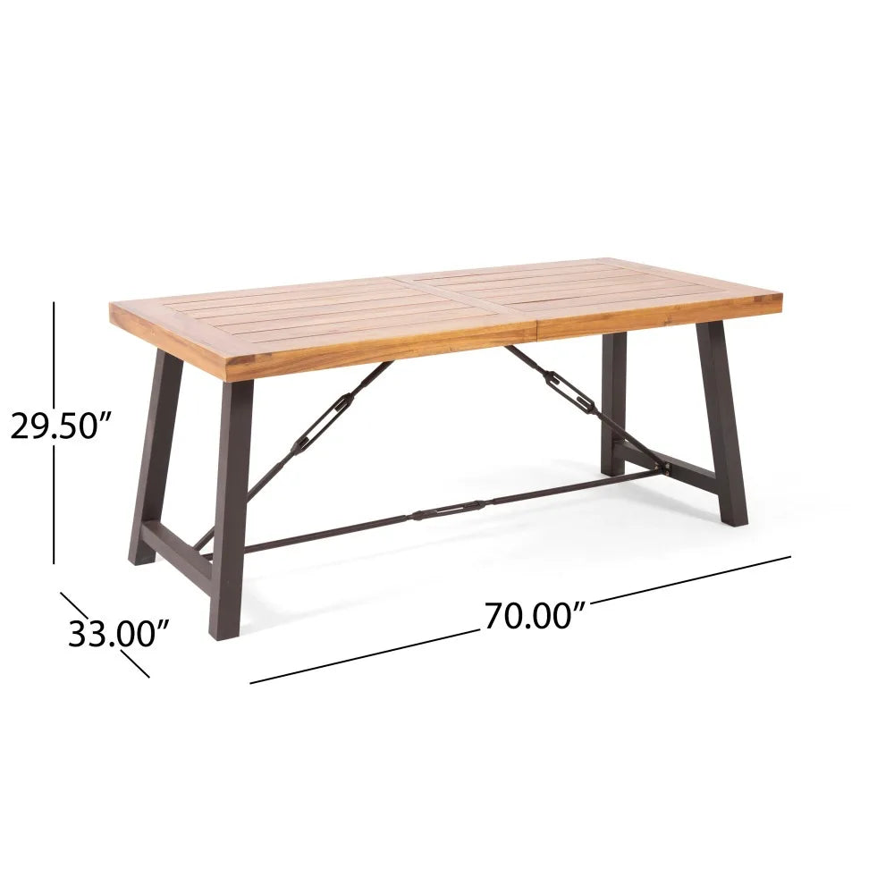 3 Piece Wood Outdoor Furniture Set with Two Benches and One Table