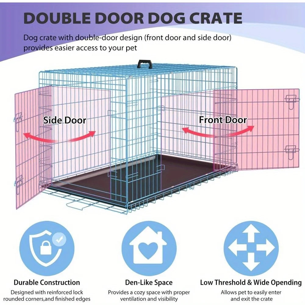 Folding Wire Kennel For Large Dog Crate With Latches