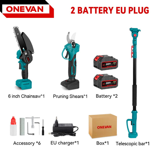 ONEVAN 3500W 2in1 Brushless Chainsaw Pruner Extendable Pole - Get Outside Today 25