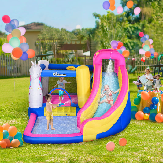 Unicorn 5-in-1 Large Inflatable Bounce House and Water Slide for Kids Ages 3-8 - Get Outside Today 25