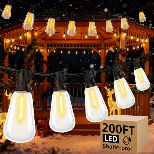 200FT LED Outdoor String Lights Waterproof Shatterproof ST38 Dimmable Bulbs - Get Outside Today 25