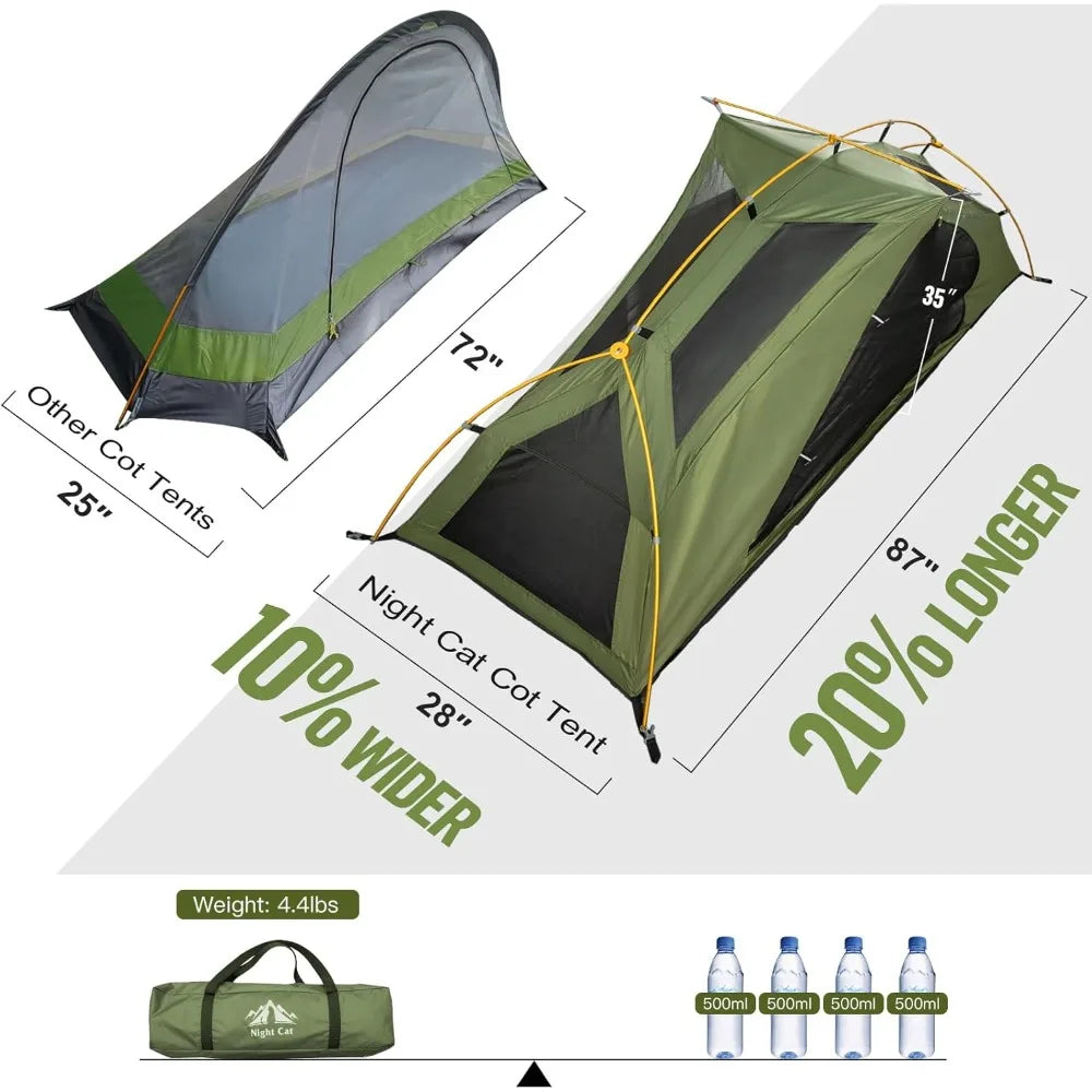 Camping Cot Tent For Adult Waterproof 1 Person Off Ground Combo Cot Bed Portable - Get Outside Today 25
