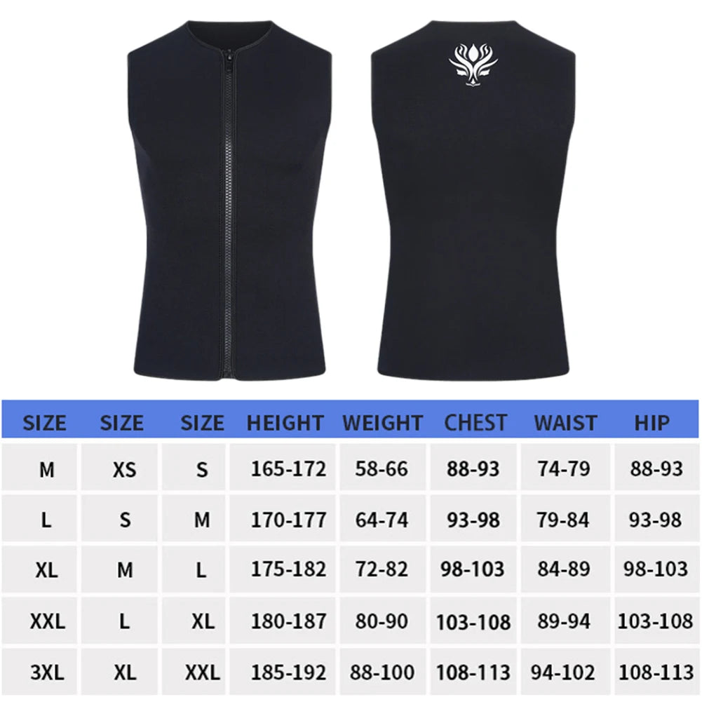 Men 3mm Neoprene Wetsuit Vest For Surfing Snorkeling