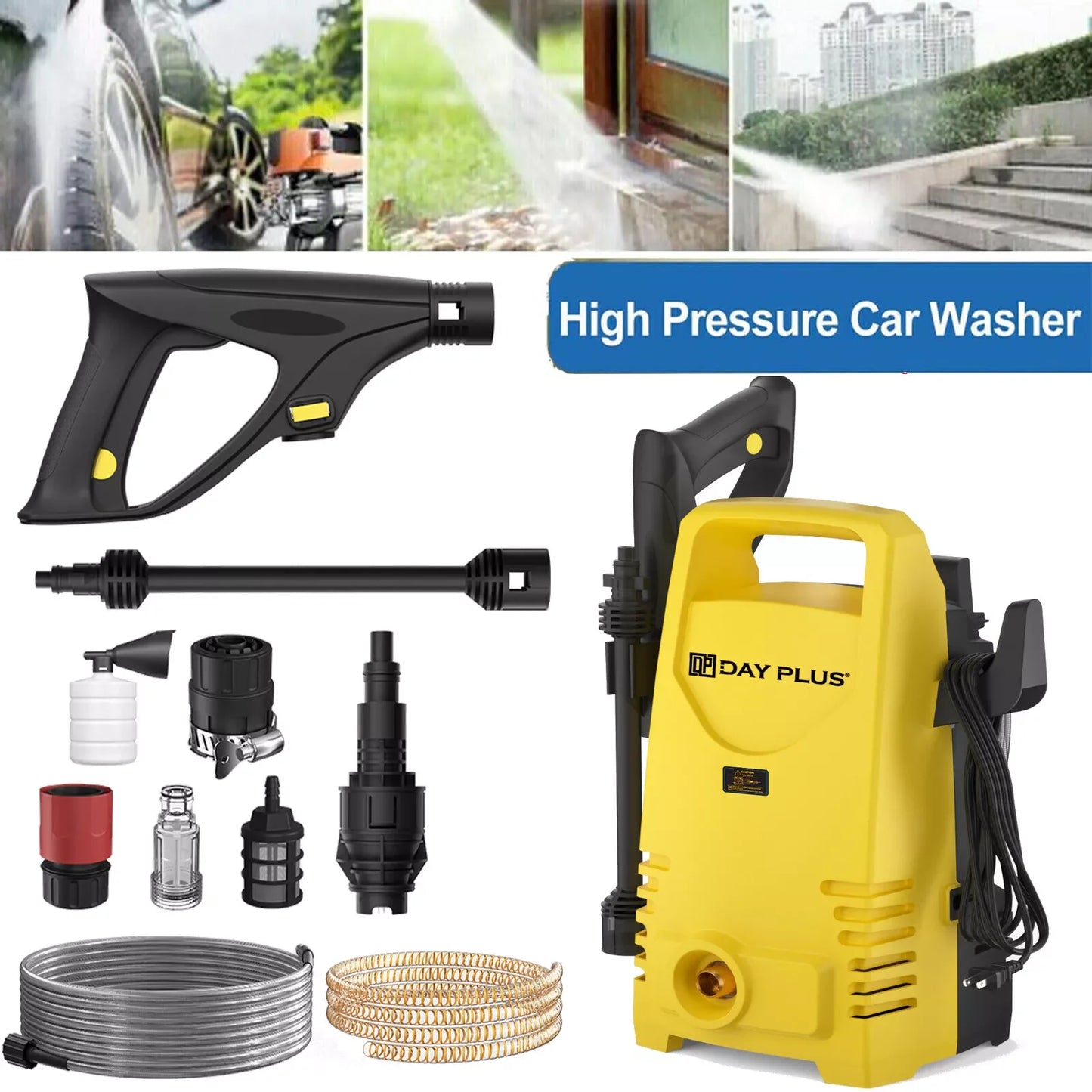 DayPlus 1600W Electric High Pressure Washer 120 Bar 380 L Per Hour With 7m Hose - Get Outside Today 25